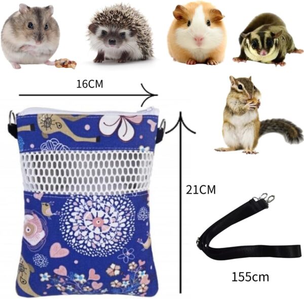 Little Bean® Sugar Glider Hammock Bonding Pouch Carry for Rat Hedgehog Waterproof Small Pocket Pets Cage Accessories Soft Nest Bed Hideout Hut Sack (Blue) - Image 2