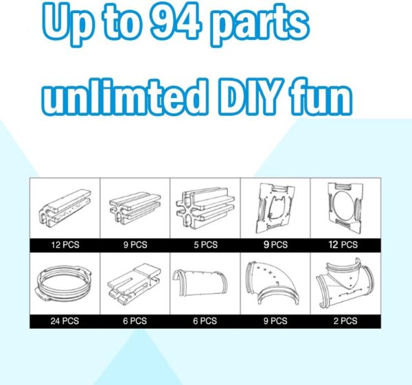 94 Pcs DIY Hamster Tunnel and Playground Module,Tube House Platform Cage Accessories for Mouse Hamster and Other Small Animals - Image 4