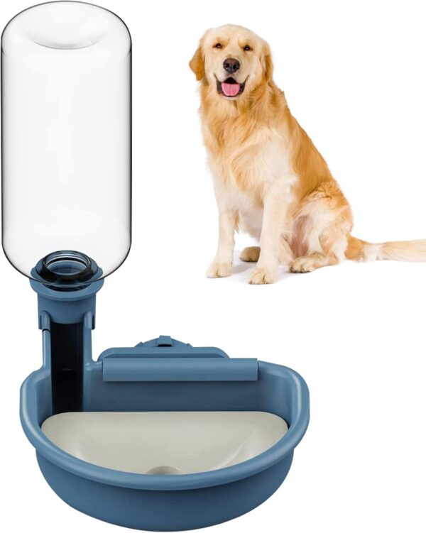 POHOVE Automatic Pet Water Dispenser, Anti-Overflow Water Feeder for Crate, 0.48L Cage Water Bottles for Rabbits, Dogs, Ferrets, Cats and Other Small Animals, Transparent Tank(blue) - Image 5