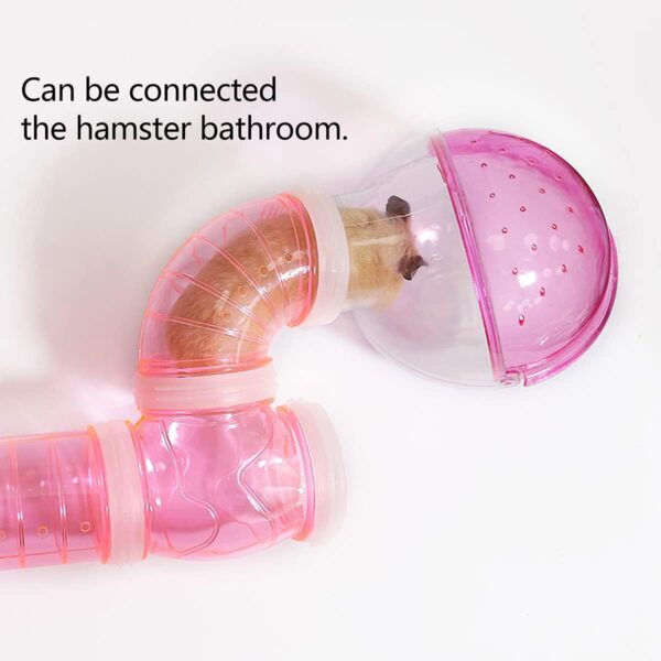 Hamster Tubes, Xiuyer 3 Set DIY Hamster External Connection Tunnel Transparent Adventure External Pipe Kit Creative Tunnel Track Rat Toy Accessories for Small Pet Sports Cage (Pink, Blue, white) - Image 4