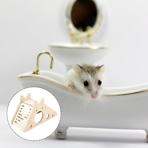 Thyonta Hamster Play Toys Hamster Climbing Ladder Wooden Hamster Cage Houses Platform Habitats for Small Pet Animal(Slide) - Image 4