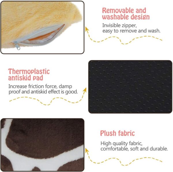 HOMEYA Small Animal Pet Bed, Sleeping House Habitat Nest for Guinea Pig Hamster Hedgehog Rat Chinchilla Hideout Bedding Snuggle Sack Cuddle Cup Cage Accessories with Removable Washable Mat (Brown) - Image 4