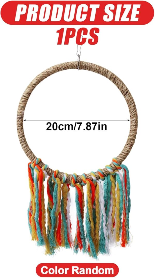 Bird Swing,Random colour Bird Toys Bird Rope Ring Swing Perch,Bird Toy for Parrots Wooden Swing Toys for Parrots,Hanging Toy Pet Swing for Parakeets、Conure And Other Small to Medium-sized Birds - Image 2