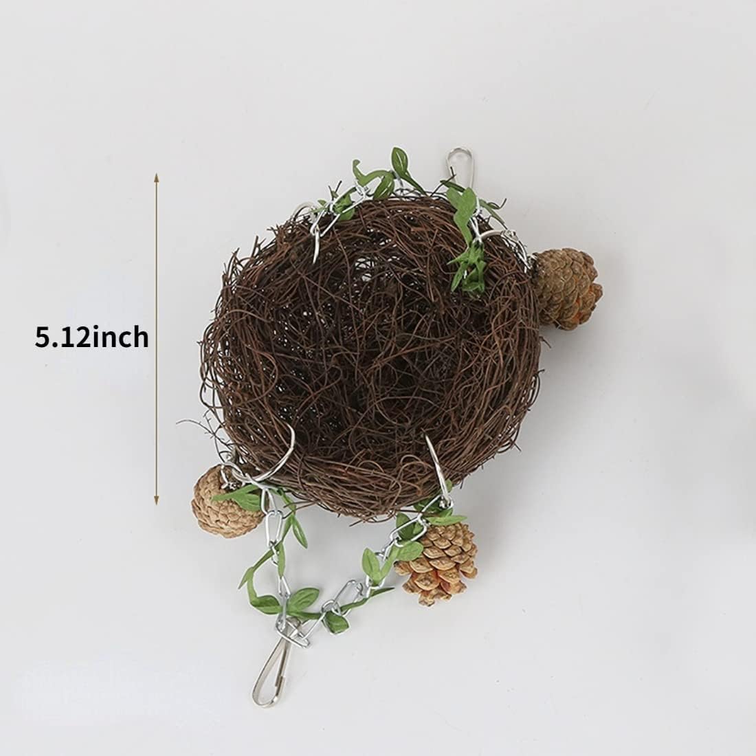 WACURRENTHYD Natural Rattan Nest Small Medium Large Bird Swing for Parrot Parakeet Cockatiel Conure Cockatoo Macaw Amazon African Grey Lovebird Finch Canary Budgie Cage Perch Toy (Small) - Image 2