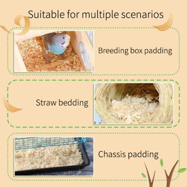 MANON ROSA Small Animal Bedding - Natural Poplar Softwood Shavings Pet Litters - Low Dust Odor Control for Birds Parrots Parakeets Guinea Pigs Rabbits Hamsters (1.1lbs) - Image 5