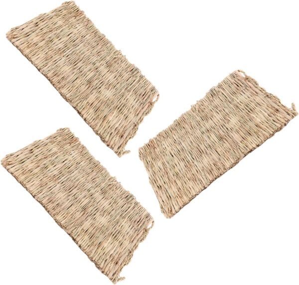Yardwe 15 Pcs Grass Nest Hamster Summer Mat Hamster Sleeping Mat Small Hamster Bed Chinchilla Bedding Small Rat Hamster Bed Small Hamster Nest Natural Woven Bed Mat Small Animal Straw - Image 4