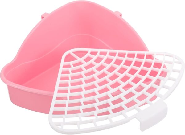 Bins Small Animal Litter Box Triangle Small Pet Trainer Potty Cage Corner Bedding Box Toilet Pan for Rabbit Bunny Guinea Pigs Chinchilla Ferret Blue Aquarium Gravel - Image 9