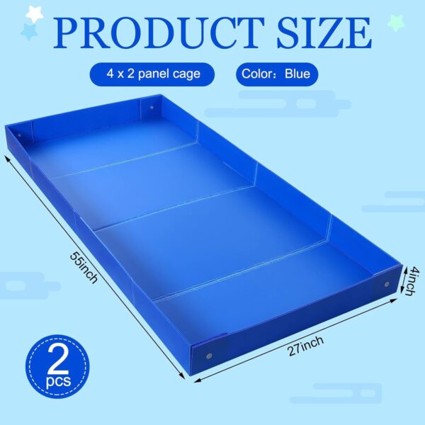 Thyle 2 Pcs Corrugated Plastic Guinea Pig Cage Liner 2 x 4 Panel Size Plastic Cage Liner Base for Guinea Pig Hedgehogs Rabbits Small Animal Cages, Blue - Image 2