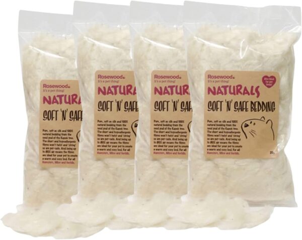 NATURAL Soft Hamster Bedding for Rabbits, Guinea Pigs, Gerbils, mice, and pet birds (4 X 20g) - Image 6