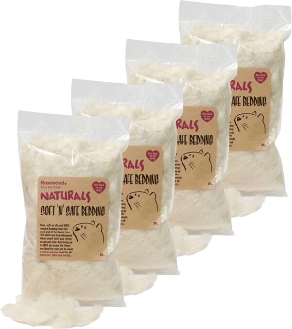 NATURAL Soft Hamster Bedding for Rabbits, Guinea Pigs, Gerbils, mice, and pet birds (4 X 20g) - Image 2