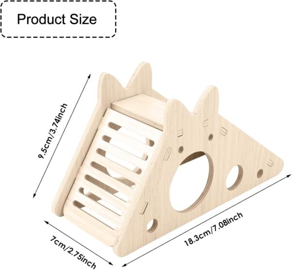 Thyonta Hamster Play Toys Hamster Climbing Ladder Wooden Hamster Cage Houses Platform Habitats for Small Pet Animal(Slide) - Image 2