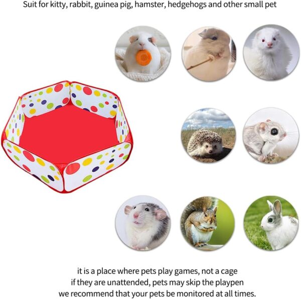 Amakunft Portable Small Animals Playpen, Outdoor/Indoor Pop Open Pet Exercise Fence, Guinea Pig Accessories Metal Wire Yard Fence C&C Cage Tent for Rabbits, Hamster, Chinchillas and Hedgehogs… - Image 4