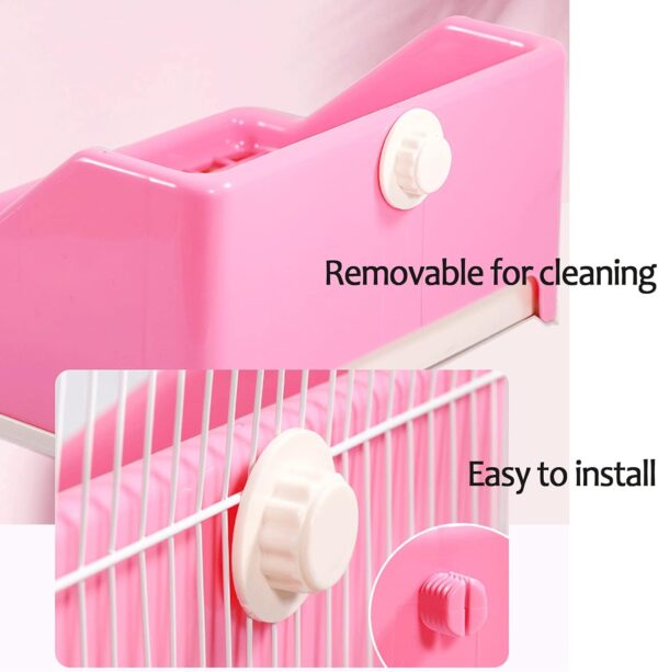 kathson Large Rabbit Litter Box with Drawer, Small Animal Litter Pet Toilet Potty Trainer Corner Bunny Litter Bedding Box Plastic Pet Pan for Hamster/Guinea Pig/Ferret/Galesaur/Chinchilla (Blue) - Image 4