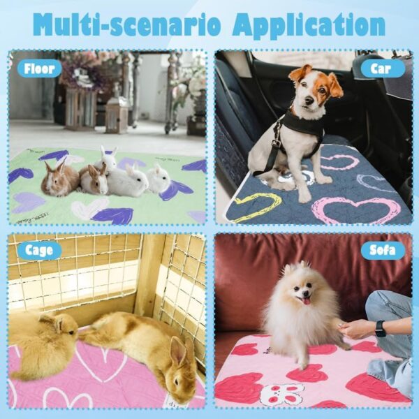 4Pcs Guinea Pig Bedding, Waterproof Reusable Fast Absorbent Puppy Training Pad, Washable Air Dried Pee Mat for Small Animals Rabbit Cat Hamster Dog - Image 7