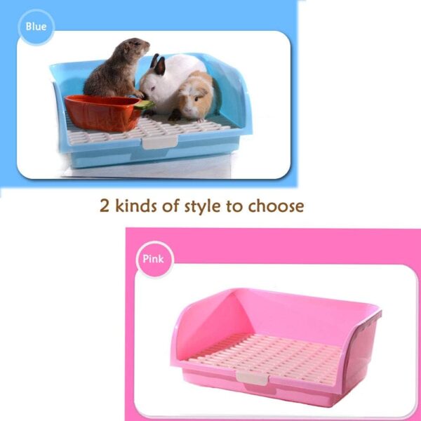 Oncpcare Super Large Rabbit Litter Box, Small Animal Restroom Square Rabbit Litter Toilet Chinchilla Potty Trainer Guinea Pig Litter Tray for Mink Squirrel Weasel - Image 6