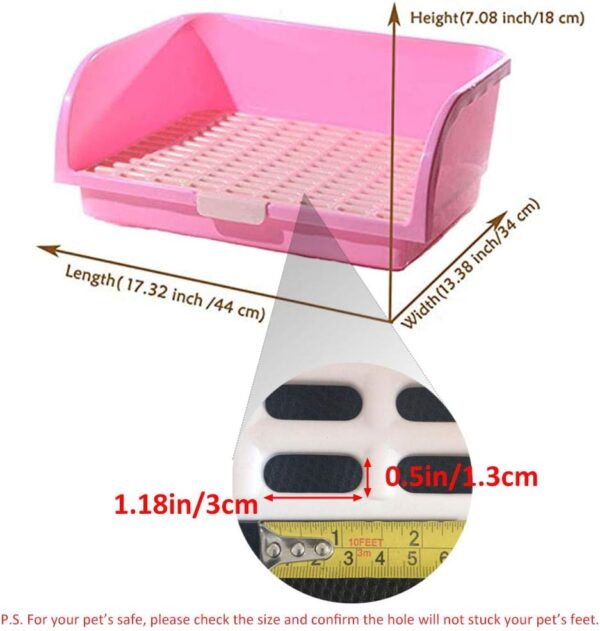 Oncpcare Super Large Rabbit Litter Box, Small Animal Restroom Square Rabbit Litter Toilet Chinchilla Potty Trainer Guinea Pig Litter Tray for Mink Squirrel Weasel - Image 3