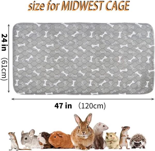 Oncpcare 2 Pack 47x24 Washable Guinea Pig Fleece Cage Liners Waterproof Guinea Pig Bedding for Cage Guinea Pig Cage Accessories Absorbent Pet Pee Pads for Rabbit Bunny Hamster Small Animals - Image 2