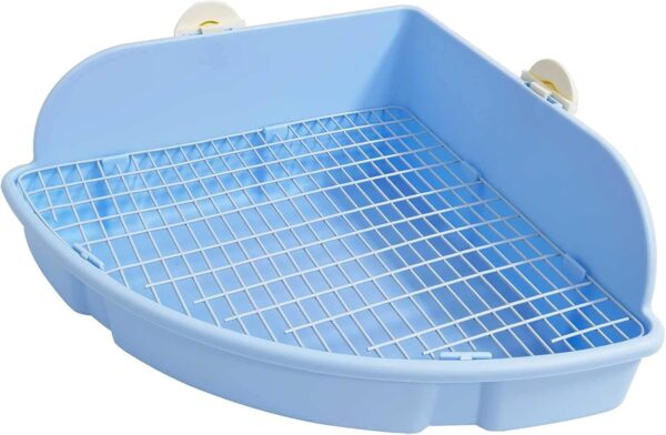 kathson Large Rabbit Litter Box Bunny Corner Toilet Box Potty Trainer Bigger Pet Pan Small Animal Cage Toilet Bedding Box Fanshaped for Adult Guinea Pigs Chinchilla Ferret Galesaur - Image 2