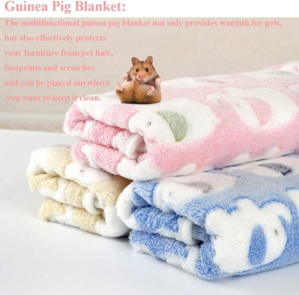 ASOCEA 3 Pack Guinea Pigs Blankets Hamster Bedding Small Animal Fleece Cage Liners Soft Warm Sleep Mat Pad Pet Bedding Towels Flannel Throw for Guinea Pig Hamster Small Rabbit - Image 5