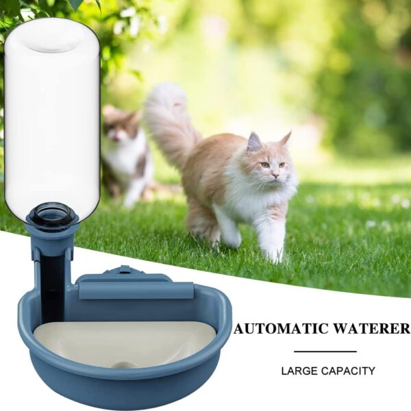 POHOVE Automatic Pet Water Dispenser, Anti-Overflow Water Feeder for Crate, 0.48L Cage Water Bottles for Rabbits, Dogs, Ferrets, Cats and Other Small Animals, Transparent Tank(blue) - Image 8