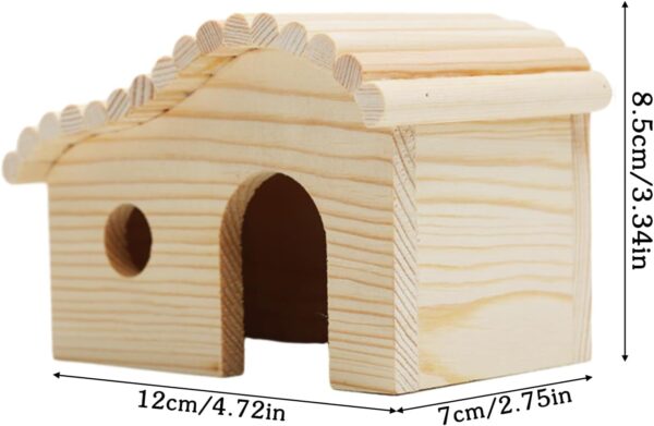 DiiWmme Guinea Pig Hideout Wooden Hamster House,Wooden Guinea Pig House Small Pet House Habitats,Rabbit Cage Accessory with Windows Wooden House for Rabbits - Image 2