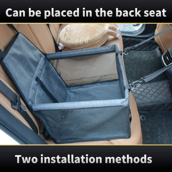 SWIHELP Pet Car Booster Seat Travel Carrier Cage, Oxford Breathable Folding Soft Washable Travel Bags for Dogs Cats Small Pet - Image 2