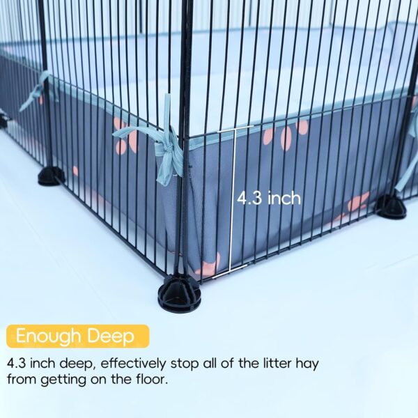 CHEGRON Guinea Pig Cage Liner Waterproof Oxford Bottom Pet Bedding for Rabbit Chinchilla Hedgehog Ferret Small Animals Cage C&C Playpen Accessories, 48x24 inch Grey - Image 4
