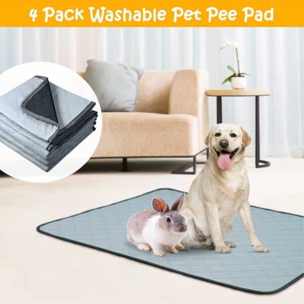 Mooydee 4 Pack Guinea Pig Cage Liners Washable Guinea Pig Bedding Super Absorbent | Waterproof | Non Slip| Reusable Guinea Pig Pee Pads for Small Animals Cages Rabbit Hamster Rat - 48" x 24" - Image 5