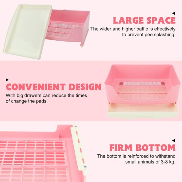 BWOGUE Large Rabbit Litter Box Toilet,Potty Trainer Corner Bedding with Drawer Larger Pet Pan for Adult Guinea Pigs, Rabbits, Hamster, Chinchilla, Ferret, Galesaur, Small Animals(Pink) - Image 4
