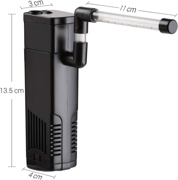 NICREW Fish Tank Filter, Internal Aquarium Filter for Small Tank, Coldwater or Tropical Aquariums, Up to 20L Black - Image 4