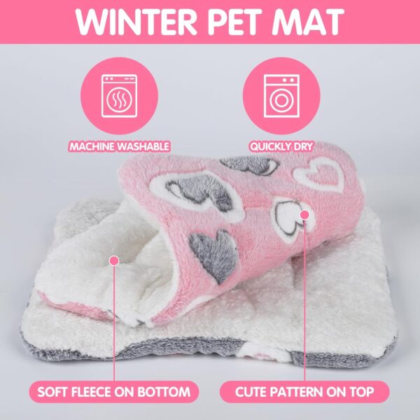 2 Pcs Small Animal Plush Bed Mat 35x27cm Washable Guinea Pig Bed Mat Fluffy Guinea Pig Bedding Mat Sleeping Pad for Bunny Hamster Guinea Pig - Image 3