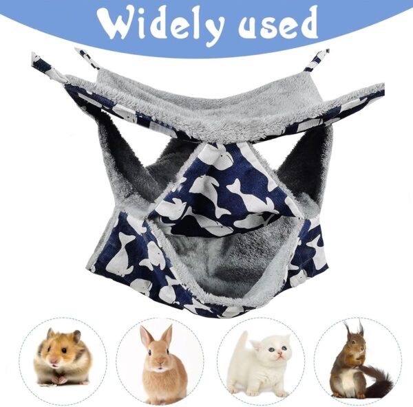 AYNKH 3-Layer Pet Cage Hammock, Small Animals Hanging Bed Soft Swing Nest Bunkbed Plush Glider Cage Warm Toy for Chinchilla Guinea Pig Rabbit Ferrets Rat Squirrel Playing Sleeping - Image 4