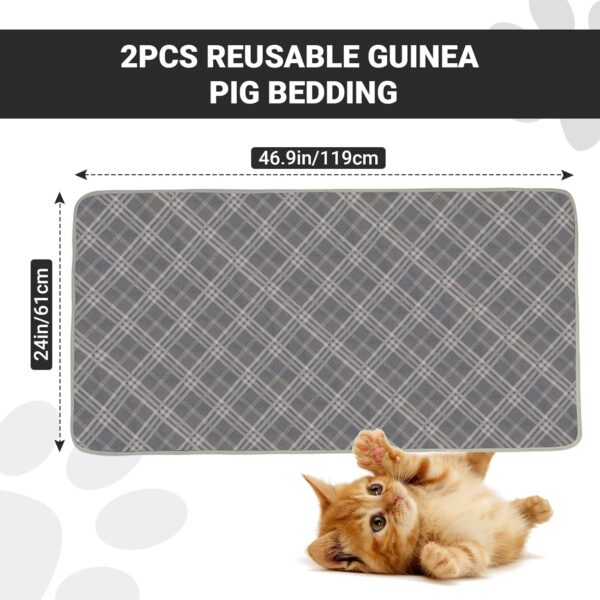 MXiiXM 2Pcs Guinea Pig Cage Liners, 47" X 24" Reusable Guinea Pig Bedding, Absorbent Pet Pee Pads Guinea Pig Fleece Cage Liners for Small Animals Cages Hamster Rat Rabbit Guinea Pig (47 X 24 in) - Image 4