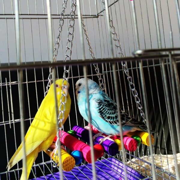 FEMONGY Budgie Toys and Accessories 2 Packs Bird Toys for Caged Birds, Parrot Toys, Cockatiel Toys, Parrot Perch, Pet Bird Parrot Parakeet Budgie Cockatiel Cage Hammock Swing Toy - Image 6