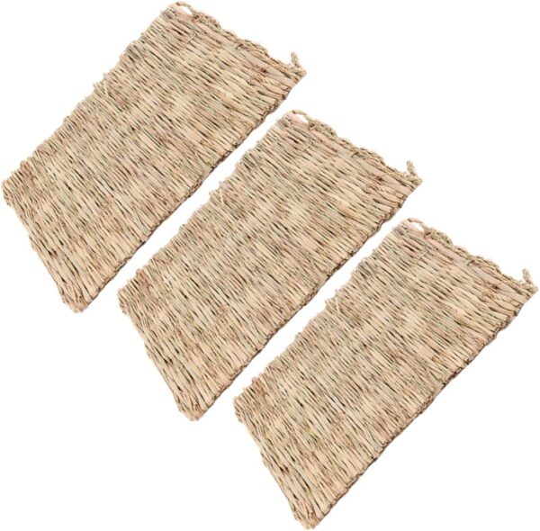 Yardwe 15 Pcs Grass Nest Hamster Summer Mat Hamster Sleeping Mat Small Hamster Bed Chinchilla Bedding Small Rat Hamster Bed Small Hamster Nest Natural Woven Bed Mat Small Animal Straw - Image 2