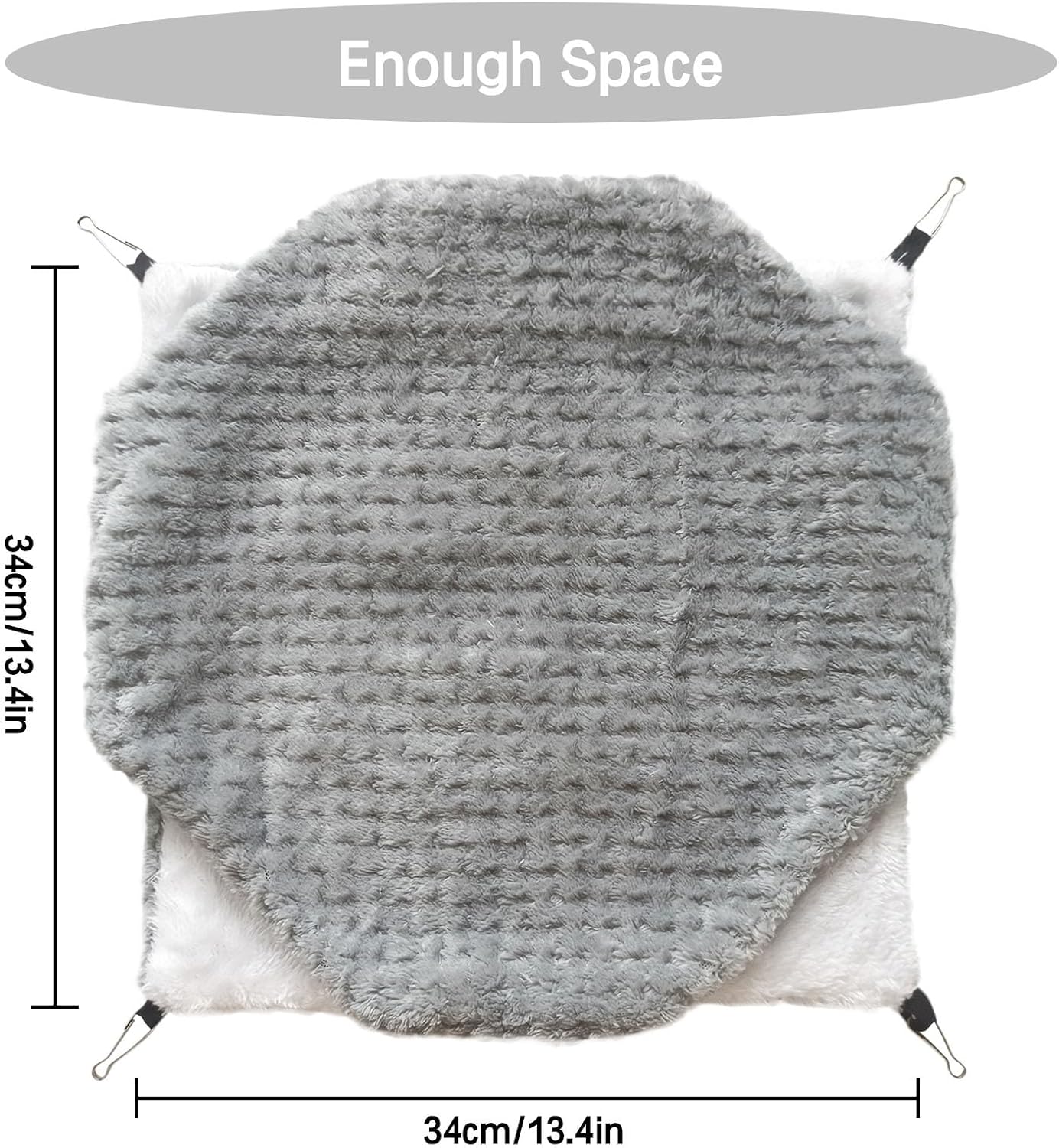 Yanmucy Rat Hammock Double-Layer Fleece Guinea Pig Hammock House Warm Soft Rat Hammocks for Cage Accessories Ferrets Hideout Ferret Hamster Hammock for Small Animal Playing Sleeping (grey) - Image 2