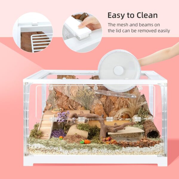 Niteangel Stacker Series Hamster Cage - Stackable & Large Glass Terrarium (ca. 558 Sq in) for Hamster Gerbils Mice Degus or Other Small-Sized Pets - Image 5