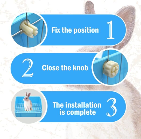 MUYG 12Pcs Rabbit Litter Box for Cage, Bunny Potty Trainer Corner Guinea Pig Plastic Square Grate Toilet, Pet Bedding Litter Box for Small Animal Ferret Hamster Hedgehog (Blue) - Image 6