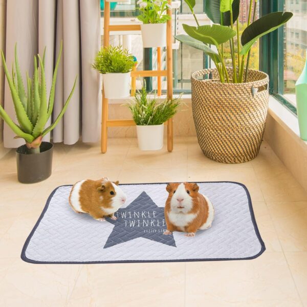 5 PCS Guinea Pig Cage Liners Washable and Reusable Pee Pads Rabbit Bed Mat Waterproof Pet Bedding Mat Strong Absorption No Shrinkage Anti-skidding for Bunny Hamster Cat Puppy Small Animals 24 * 16Inch - Image 6