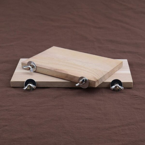 YINETTECH 4x Hamster Chinchilla Wood Springboards Wooden Rectangle Pet Stand Board Platform with Screw Nut Washer for Small Animal Pet Toy - Image 8