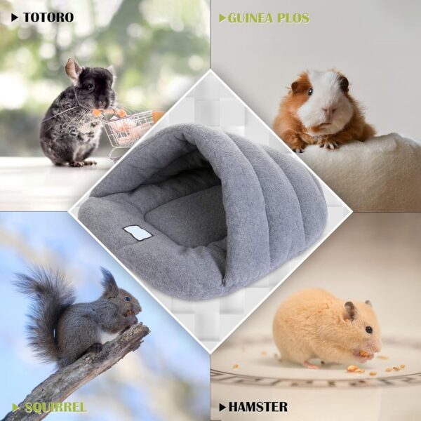TUAKIMCE Guinea Pig Bed Soft Fleece Rat Bed Guinea Pig Bedding,Hamster Bed Sleeping Bag,Warm Slippers Guinea Pig House,Small Animal Bed Cave Nest for Hamster Chinchilla Small Hedgehog Turtle - Image 6