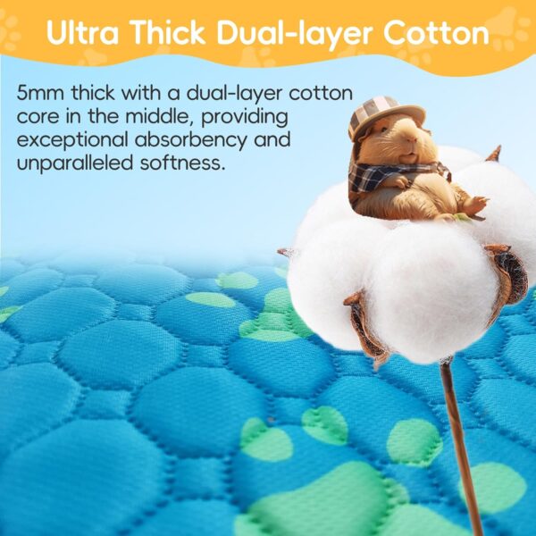 CHEGRON Guinea Pig Bedding 2PCS Waterproof Fleece Mats Premium C&C Cage Blanket for Ultimate Comfort and Hygiene - Fit for Small Animal Rabbit Hamster Ferret Kitrty Puppy Cage, 24x47 inch - Image 2