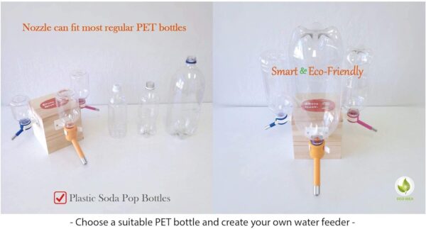 Choco Nose Patented No-Drip Small-Medium Sized Dogs/Cats Water Bottle/Feeder Pet Cages Crates 300ML Mess Free Leak-Proof Nozzle 16mm Blue (C590) - Image 6