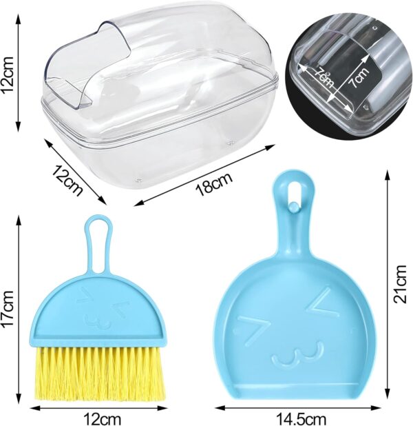 Large Hamster Sand Bathroom Set Small Animal Sand Bathtub Container Bathtub Pets Toilet Washroom Box with Min Sand Shovel and Broom Creative Plastic Bath Basin for Hamster Small Pet Cage Accessory - Image 2
