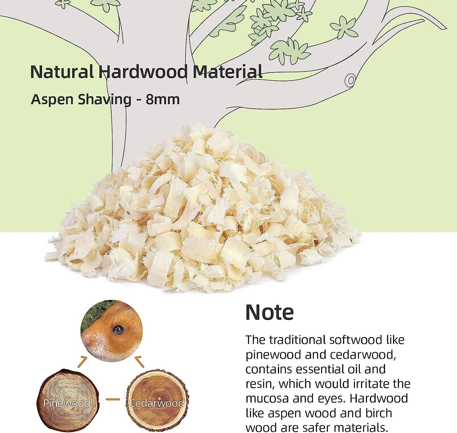 Niteangel Aspen Shaving Hamster Beddings for Syrian Dwarf Hamster Gerbil Mice Degu Rat Rabbit Bunny Guinea Pig Chinchilla Hedgehog or Other Small Pets - Image 2