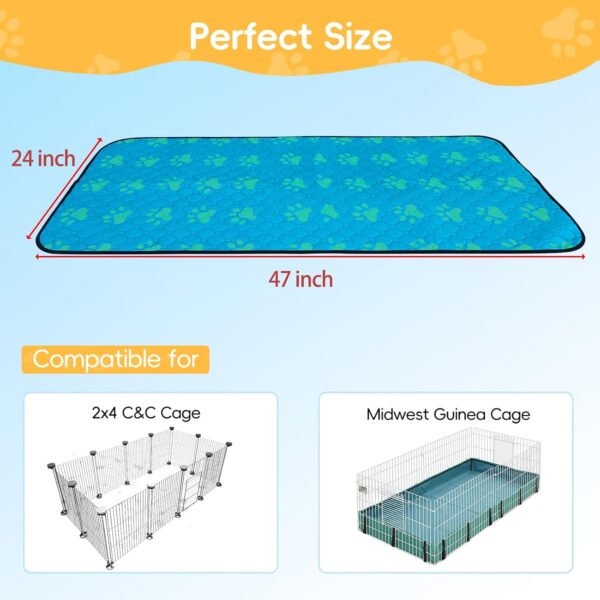 CHEGRON Guinea Pig Bedding 2PCS Waterproof Fleece Mats Premium C&C Cage Blanket for Ultimate Comfort and Hygiene - Fit for Small Animal Rabbit Hamster Ferret Kitrty Puppy Cage, 24x47 inch - Image 5