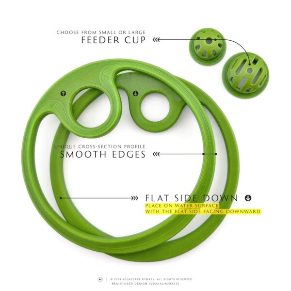 byMazy Fish Feeding Ring with Worm Feeder Cone, Aquarium Floating Plant Portal - Tropical/Cold-Water Fish Tank Accessories (100mm Ring + Large Cup, Clear White) - Image 6
