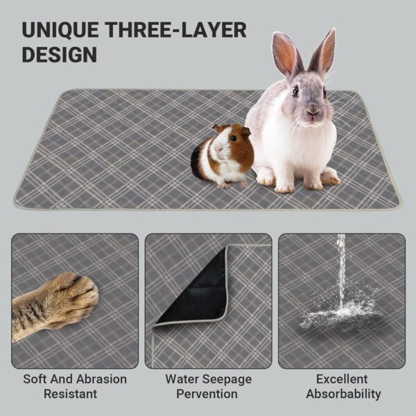 MXiiXM 2Pcs Guinea Pig Cage Liners, 47" X 24" Reusable Guinea Pig Bedding, Absorbent Pet Pee Pads Guinea Pig Fleece Cage Liners for Small Animals Cages Hamster Rat Rabbit Guinea Pig (47 X 24 in) - Image 3