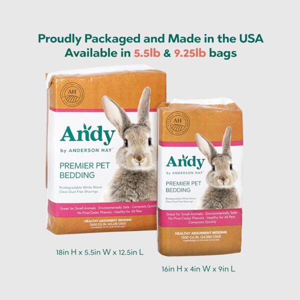 Andy White Wood Shavings Bedding, Premium Pet Bedding for Hamster, Rabbit & Small Pets, 9.25 lb - Image 6