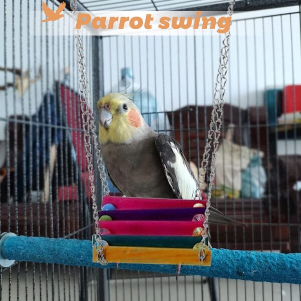 Pet Bird Parrot Parakeet Budgie Cockatiel Cage Hammock Swing Toy - Image 2
